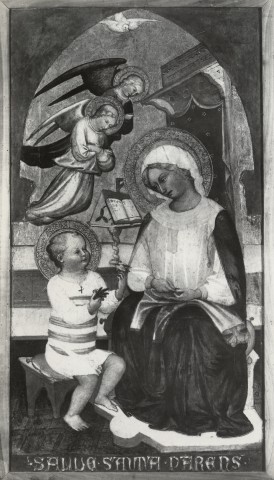 Institut für Kunstgeschichte Universität Leipzig. Fotothek — Maestro del 1399 (Giovanni di Tano Fei) - sec. XIV/ XV - Madonna col Bambino e angeli — insieme